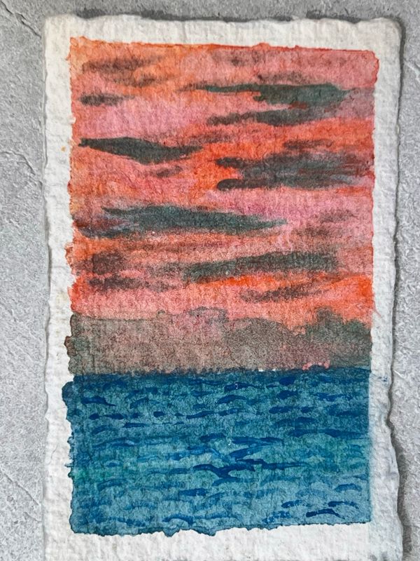 Gull At Sunset Cloisonné Enamel On Silver Pendant