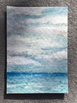 Blue Sea And Sky With Swan Cloisonné Enamel Silver Pendant