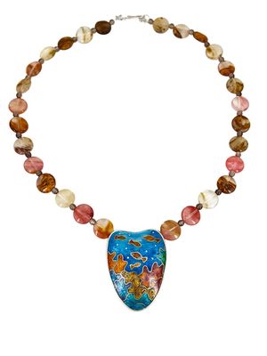 Coral Reefs Necklace With Carnelian And Smokey Quartz Beads
