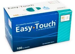 Easy Touch Pen Needles 32G 5/32" 4mm (100 ct)