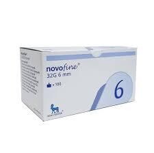 NovoFine 32G 6mm 1/4" Pen Needles (100 count)
