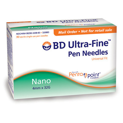 BD Ultra-Fine Pen Needles 4 mm 32G x 5/32 (90 count)