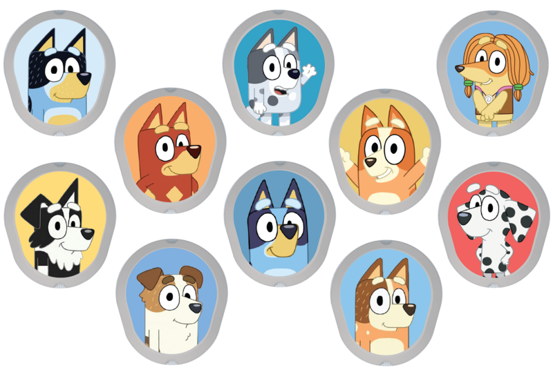 Dexcom G7 Transmitter Stickers Blue Dog Dexcom Sticker 10-Count | Glucomart