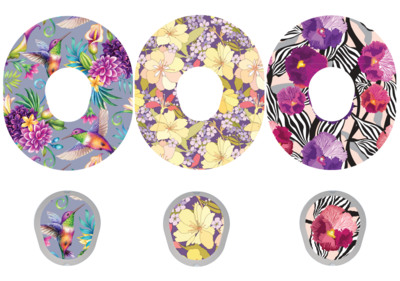 Glucomart Premium Dexcom G7 Patches and Dexcom G7 Stickers Floral Dexcom Patch 3-Pack