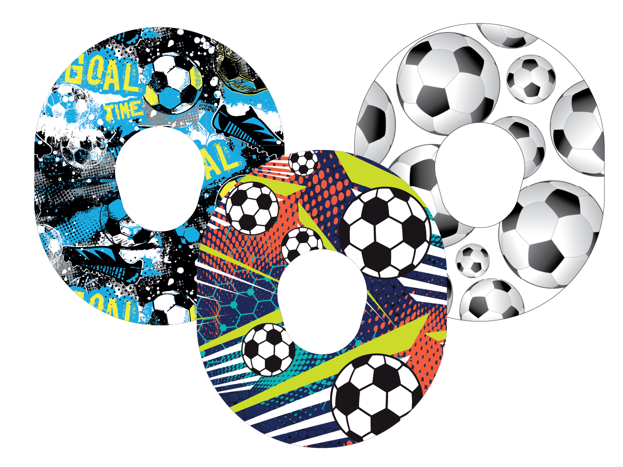 Glucomart Premium Dexcom G7 Patches and Dexcom G7 Stickers Soccer Dexcom Patch 3-Pack