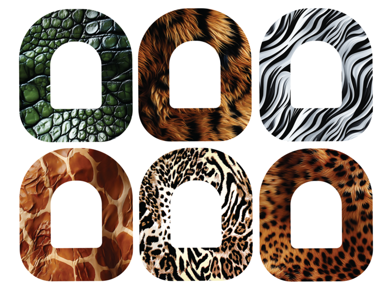 Glucomart Premium Omnipod Adhesive Patches Animal Print 6-Pack