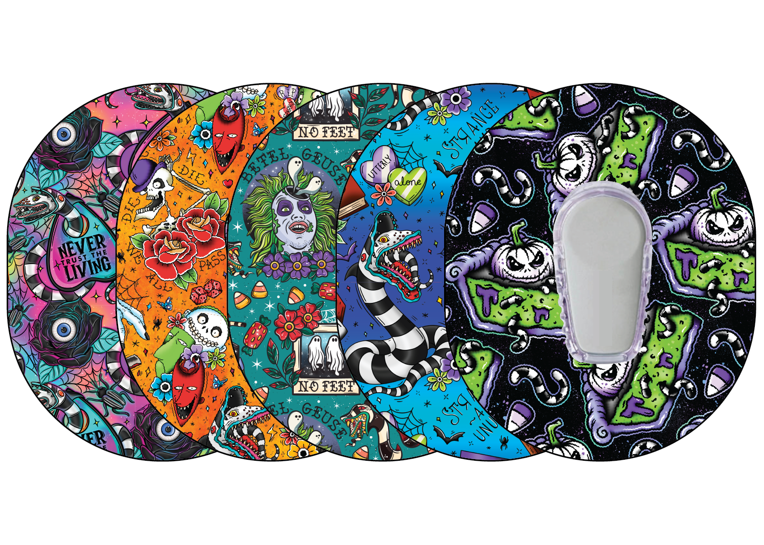 Glucomart Dexcom G6 Adhesive Patches 5-Pack - Spooky