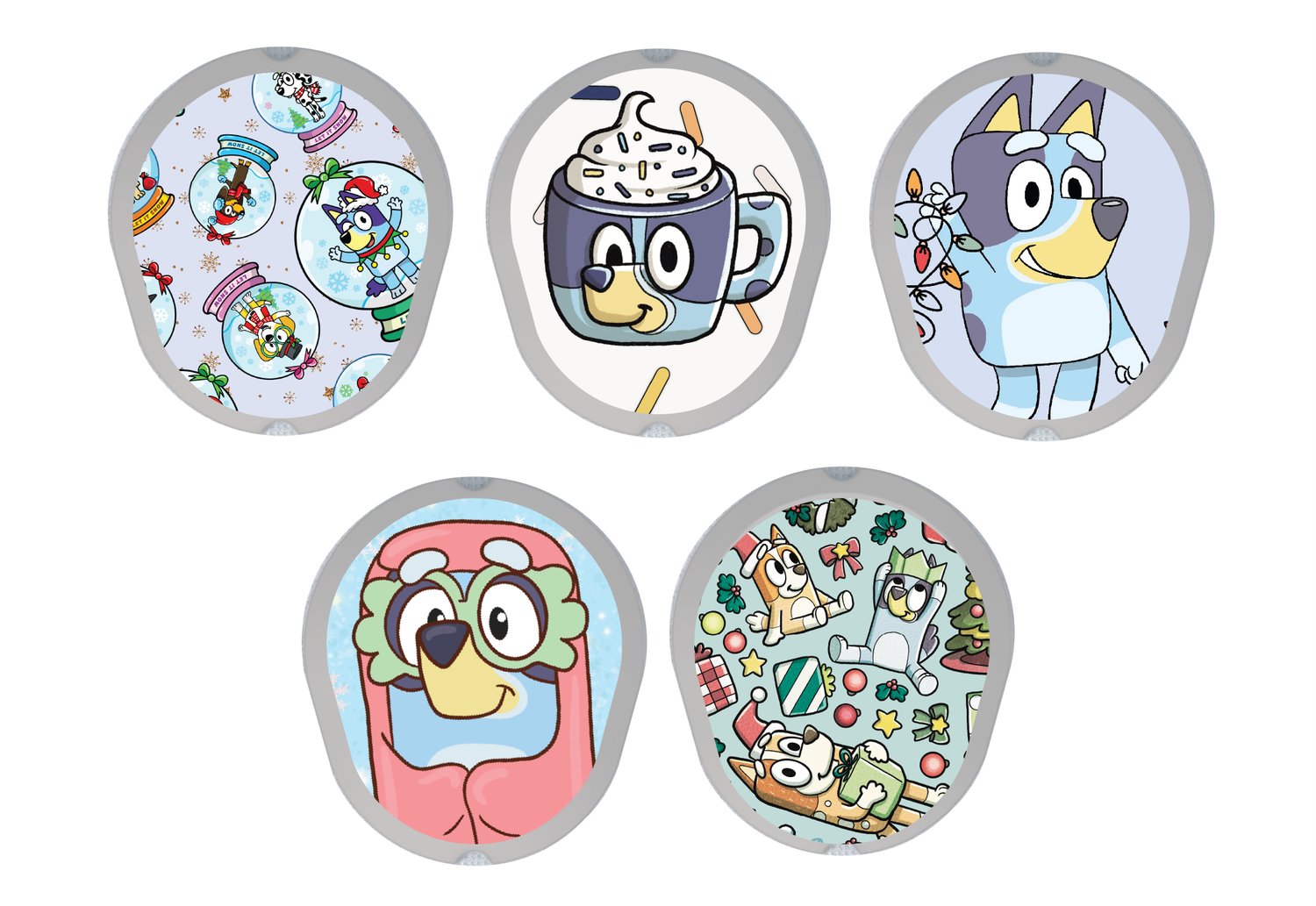 Dexcom G7 Transmitter Stickers Blue Christmas Dexcom Sticker 5-Count | Glucomart RETIRING