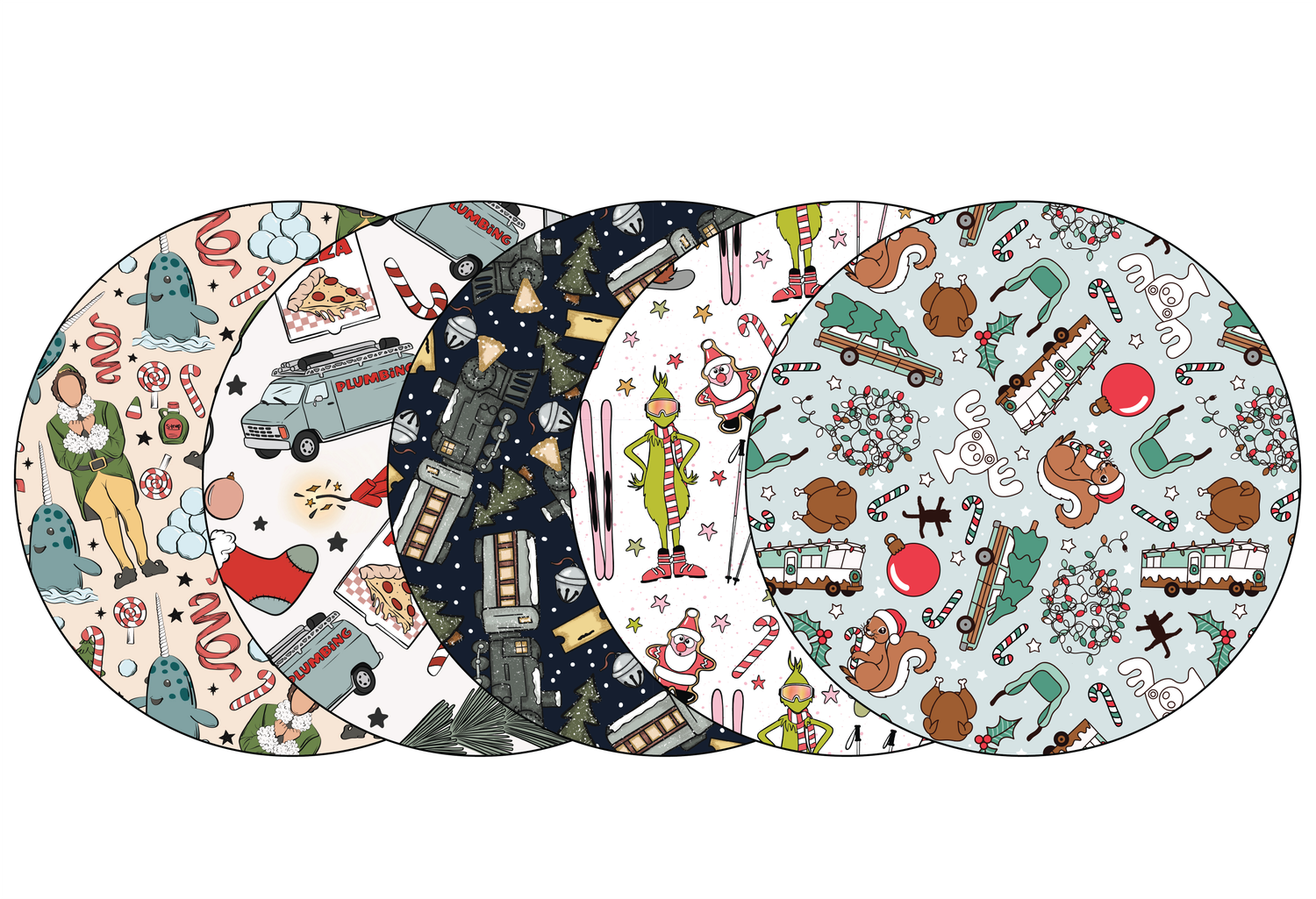 Glucomart Adhesive Patch for Libre, Dexcom G7, and Stelo - Christmas Movie CGM OverPatches 5-Pack