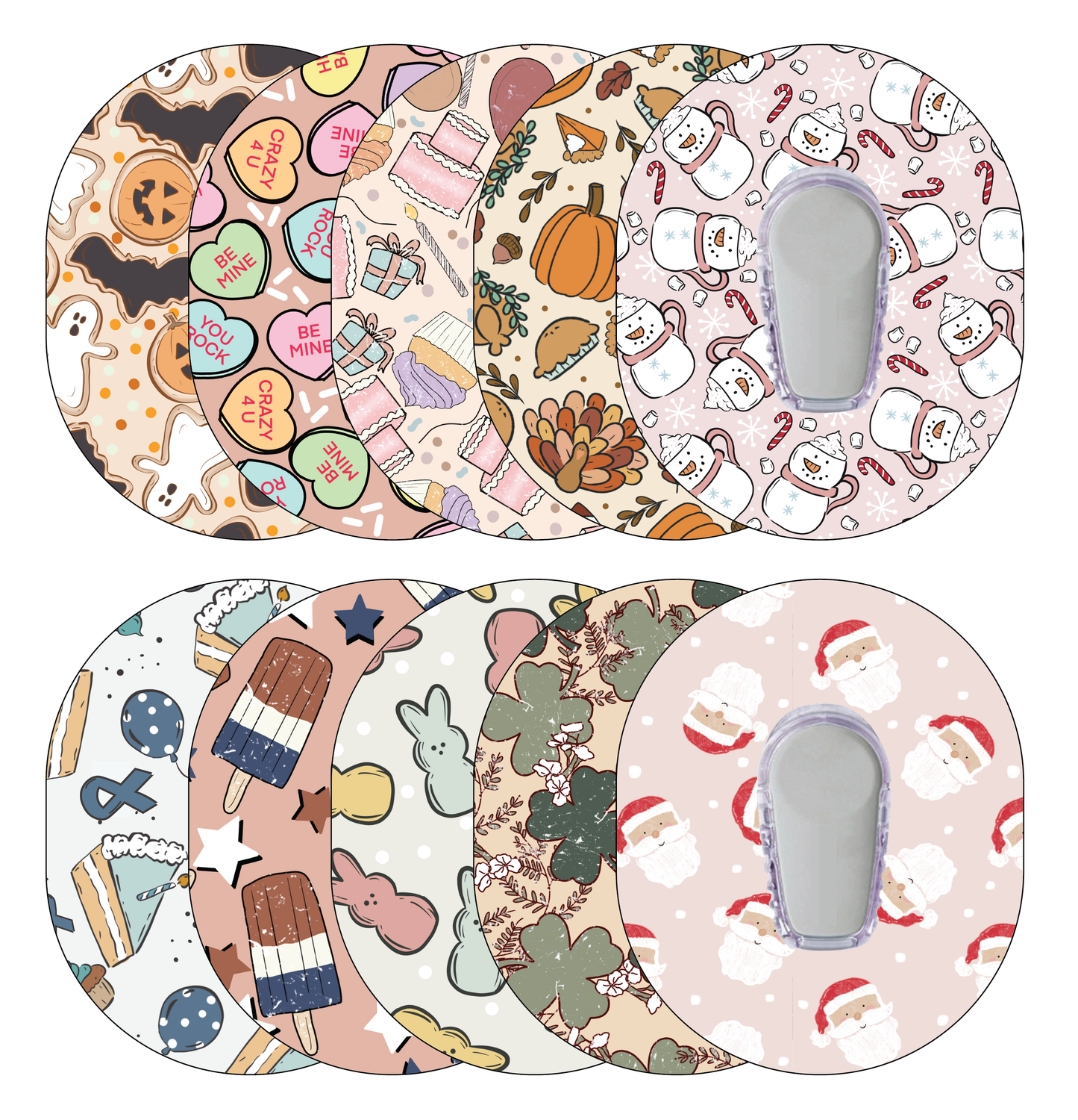Glucomart Dexcom G6 Patches Holiday Dexcom Adhesive 10-Pack