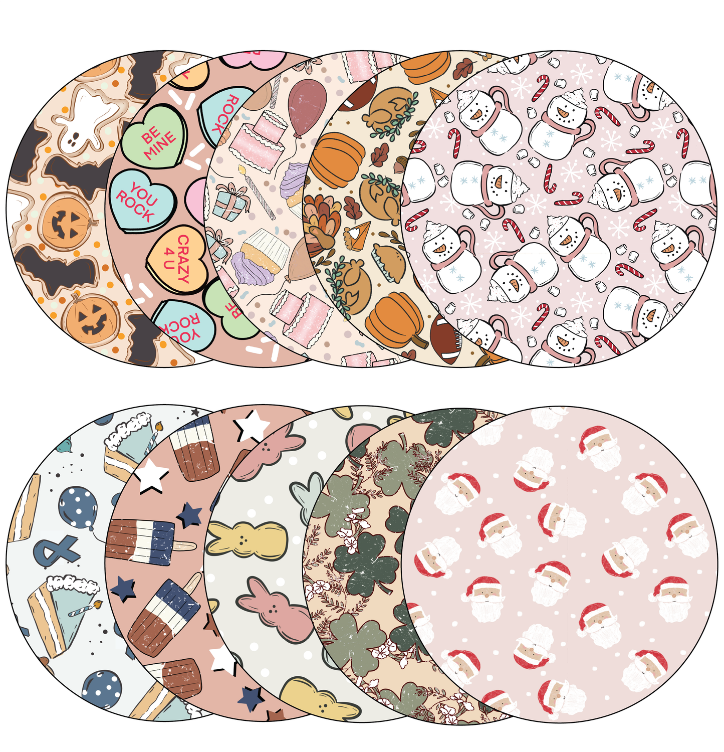 Glucomart Adhesive Patch for Libre, Dexcom G7, and Stelo - Holiday CGM OverPatches 10-Pack