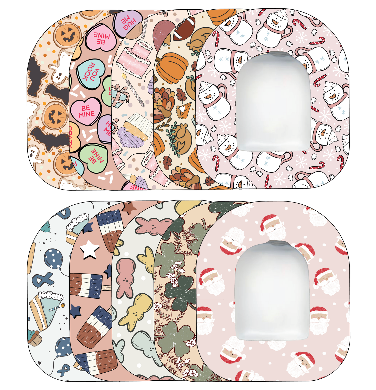 Glucomart Premium Omnipod Adhesive Patches Omnipod 10-Pack - Holiday