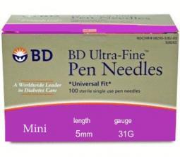 BD Pen Needles 5mm 31G x 3/16" (90 count)