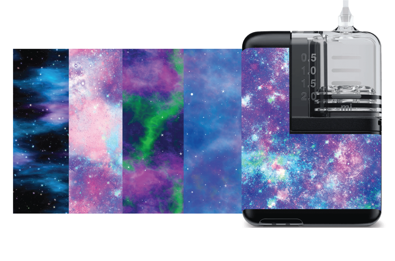 Sticker Decals for Mobi Insulin Pump | Galaxy 5-Pack
