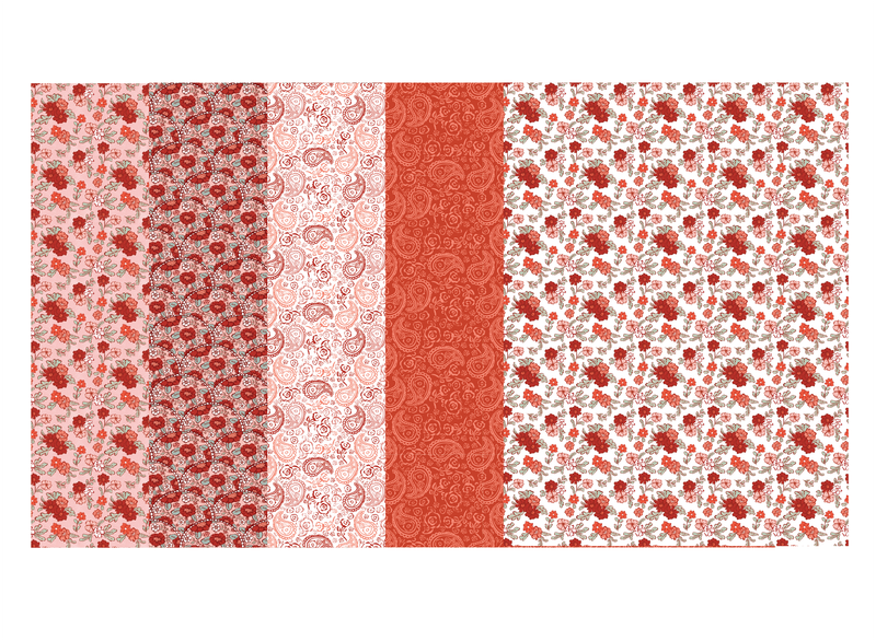 Tubie Tape for Nasogastric or Oxygen Tubes | Red Floral 5-Pack Medical Tape (4&quot; x 3&quot; Sheets)