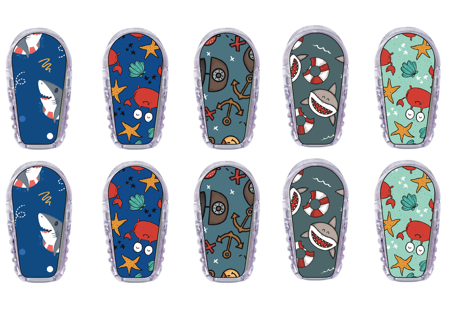 Glucomart Dexcom G6 Transmitter Stickers | Sea Creatures 10-Pack