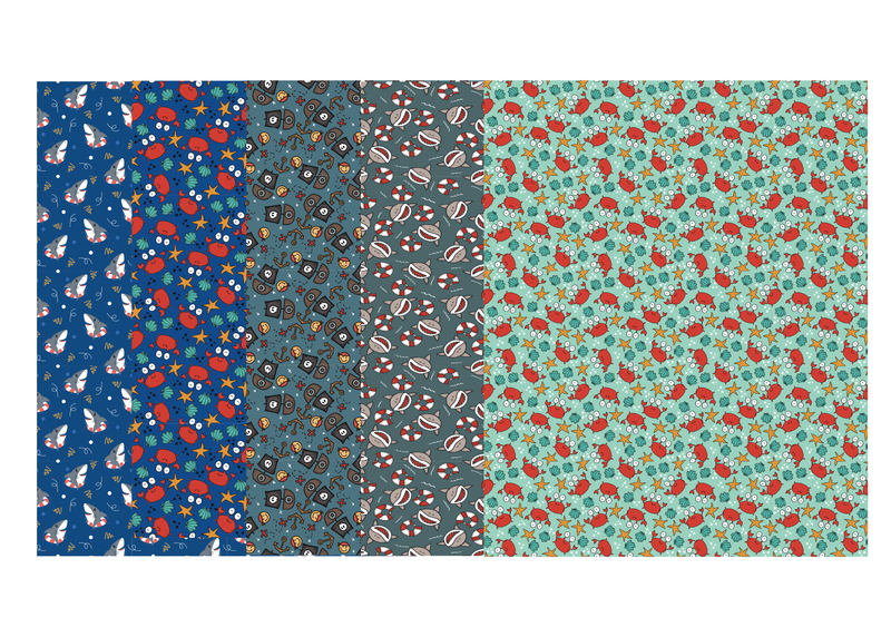 Tube Tape for Nasogastric or Oxygen Tubes | Sea Creatures 5-Pack Medical Tape (4&quot; x 3&quot; Sheets)