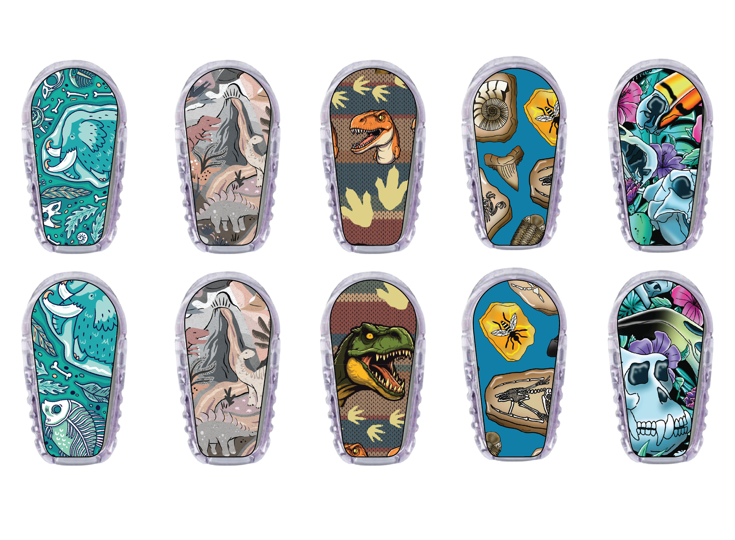 Glucomart Dexcom G6 Transmitter Stickers | Prehistoric 10-Pack