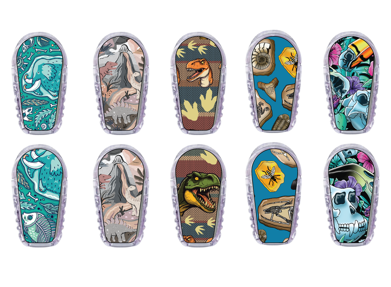 Glucomart Dexcom G6 Transmitter Stickers | Prehistoric 10-Pack