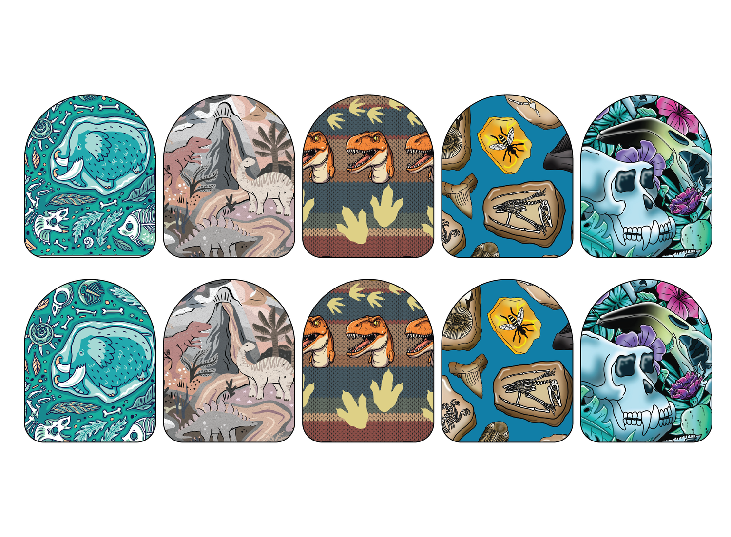 Fabric Stickers for Omnipod (10-Pack) | Prehistoric