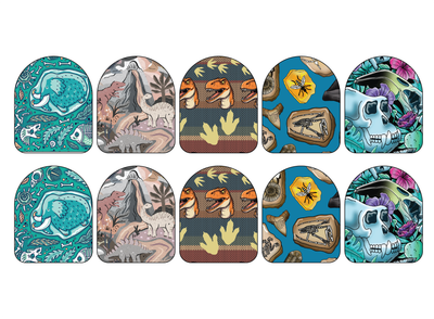 Fabric Stickers for Omnipod (10-Pack) | Prehistoric