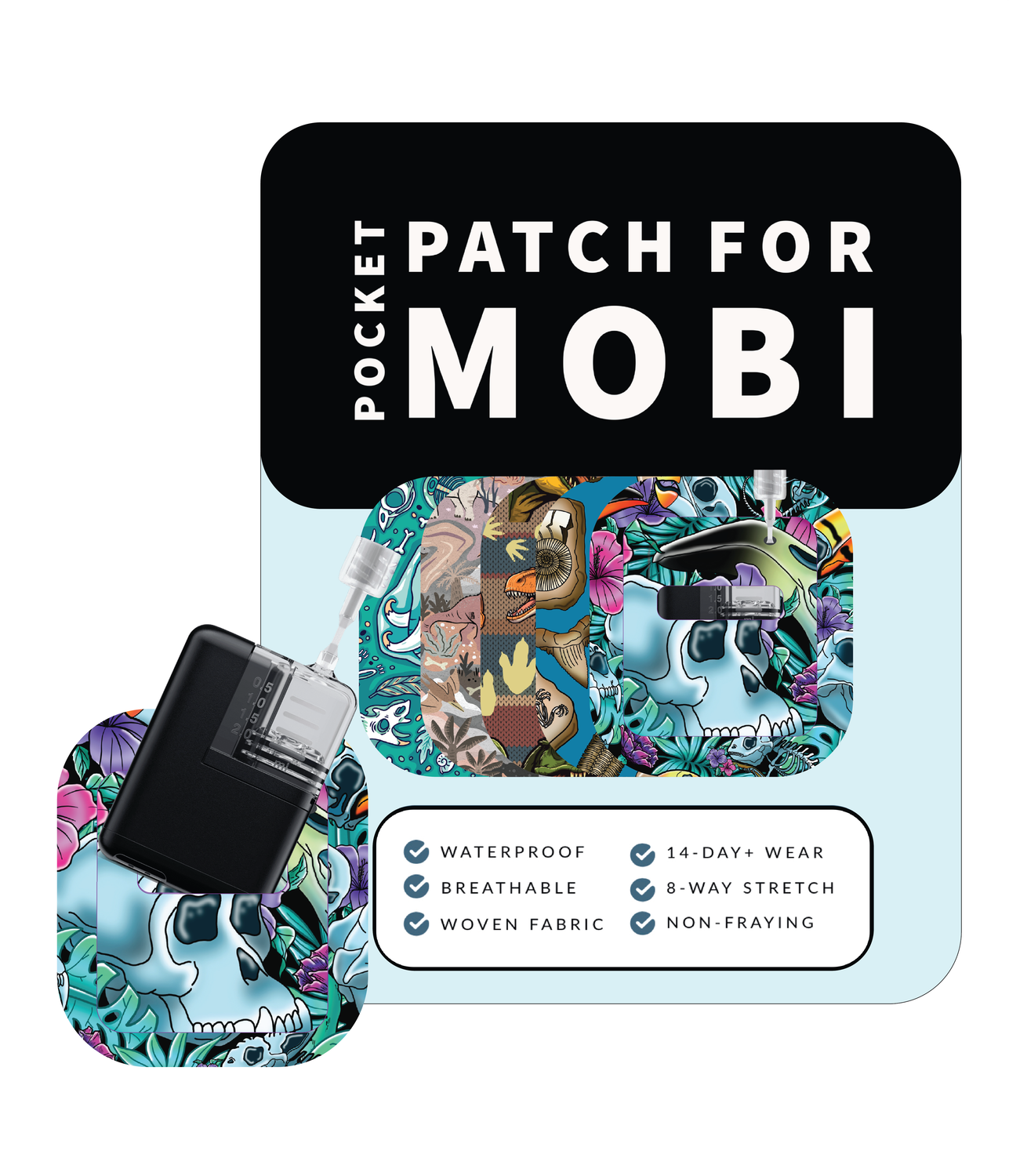 Adhesive Pocket for Mobi Insulin Pump (5-Pack) | Prehistoric