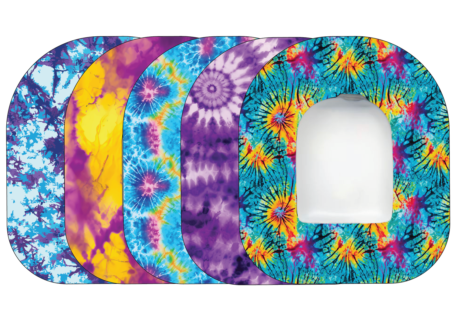 Glucomart Omnipod Adhesive Patches (5-Pack) | Tie Dye