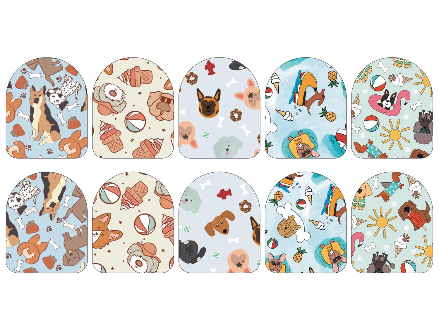 Fabric Stickers for Omnipod (10-Pack) | Dogs