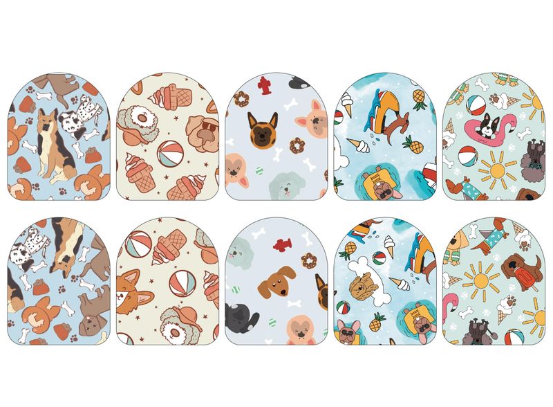 Fabric Stickers for Omnipod (10-Pack) | Dogs