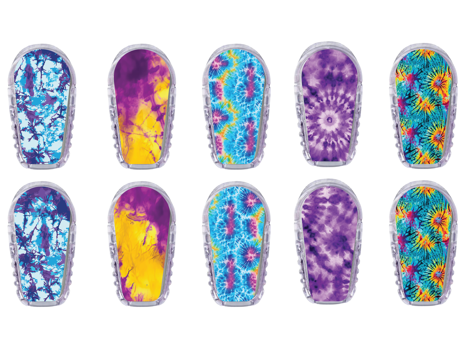 Glucomart Dexcom G6 Transmitter Stickers | Tie Dye 10-Pack