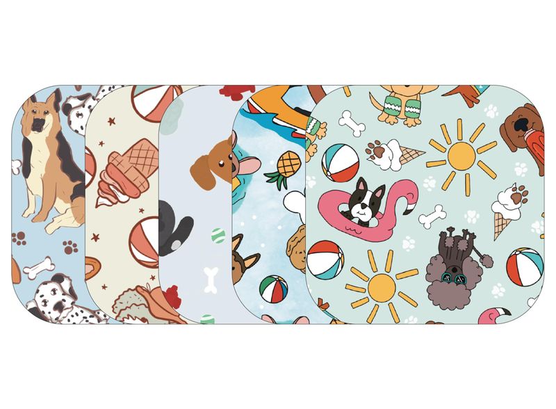 Glucomart Adhesive Patch for Libre, Dexcom G7, and Stelo | Dogs 5-Pack (No Glue in the Center)