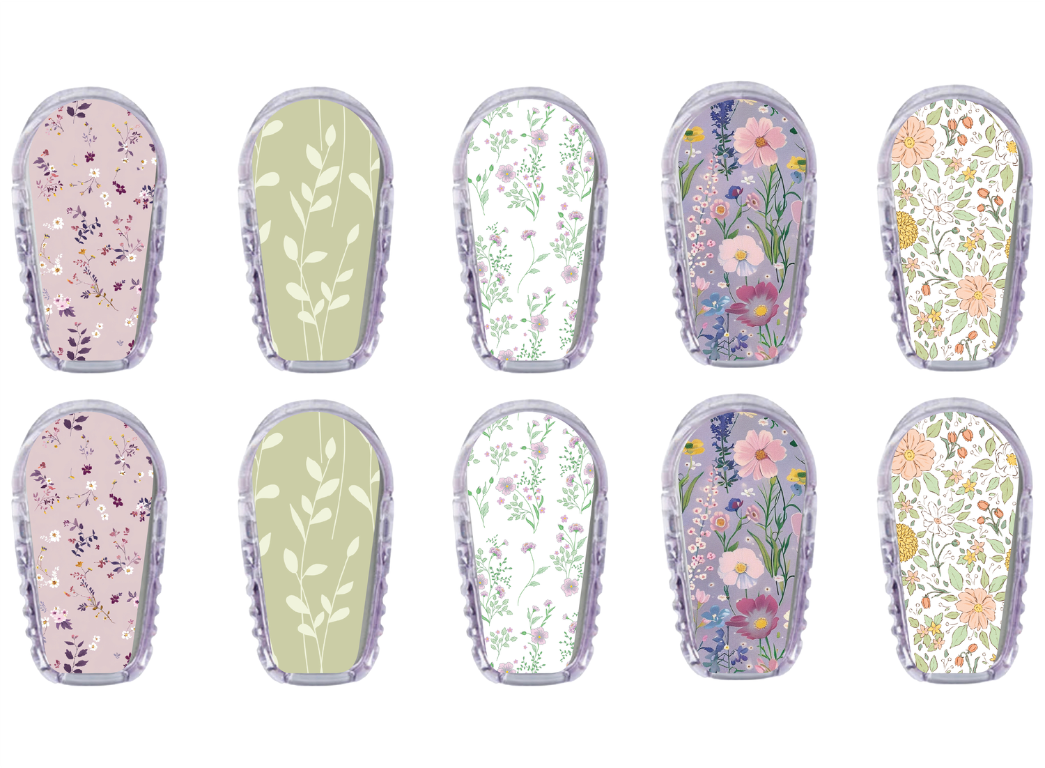 Glucomart Dexcom G6 Transmitter Stickers | Vintage Floral 10-Pack