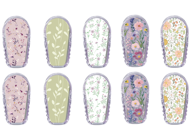 Glucomart Dexcom G6 Transmitter Stickers | Vintage Floral 10-Pack