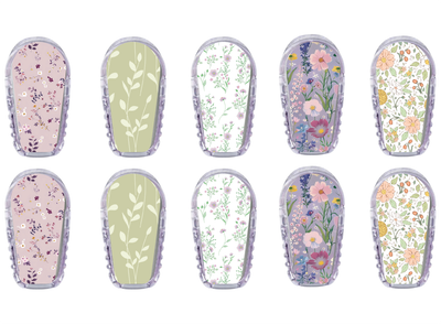 Glucomart Dexcom G6 Transmitter Stickers | Vintage Floral 10-Pack