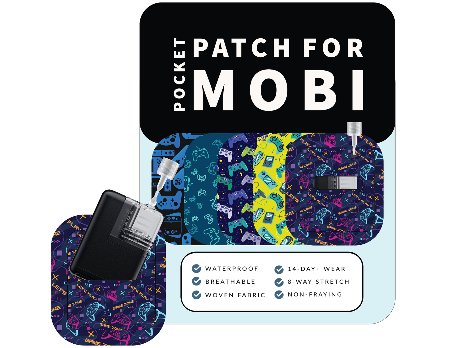 Adhesive Pocket for Mobi Insulin Pump (5-Pack) Gamer