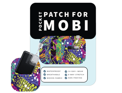 Adhesive Pocket for Mobi Insulin Pump (5-Pack) Neon Abstract