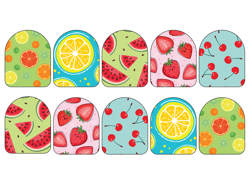 Fabric Stickers for Omnipod (10-Pack) Fruits