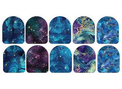 Fabric Stickers for Omnipod (10-Pack) Pacific Wave