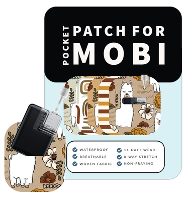 Adhesive Pocket for Mobi Insulin Pump (5-Pack) Llama