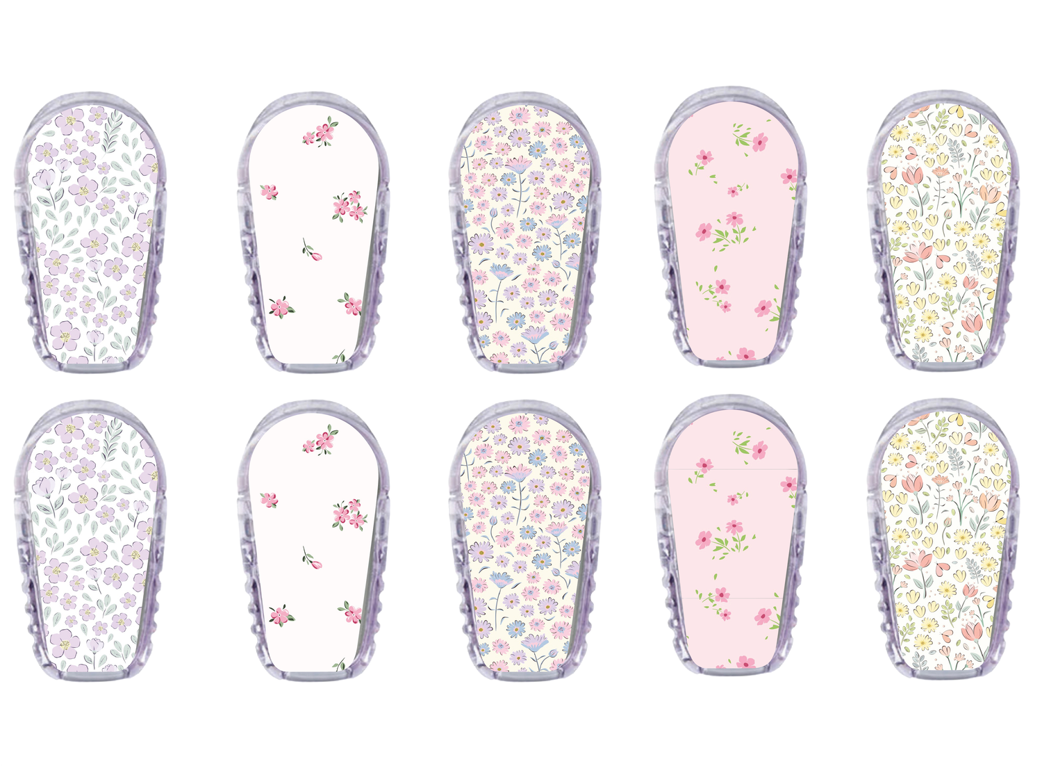 Glucomart Dexcom G6 Transmitter Stickers Spring Floral 10-Pack