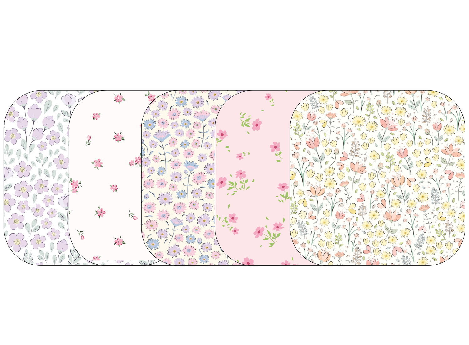 Glucomart Adhesive Patch for Libre, Dexcom G7, and Stelo | Spring Floral 5-Pack (No Glue in the Center)