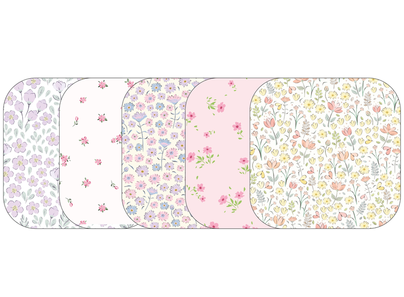Glucomart Adhesive Patch for Libre, Dexcom G7, and Stelo | Spring Floral 5-Pack (No Glue in the Center)