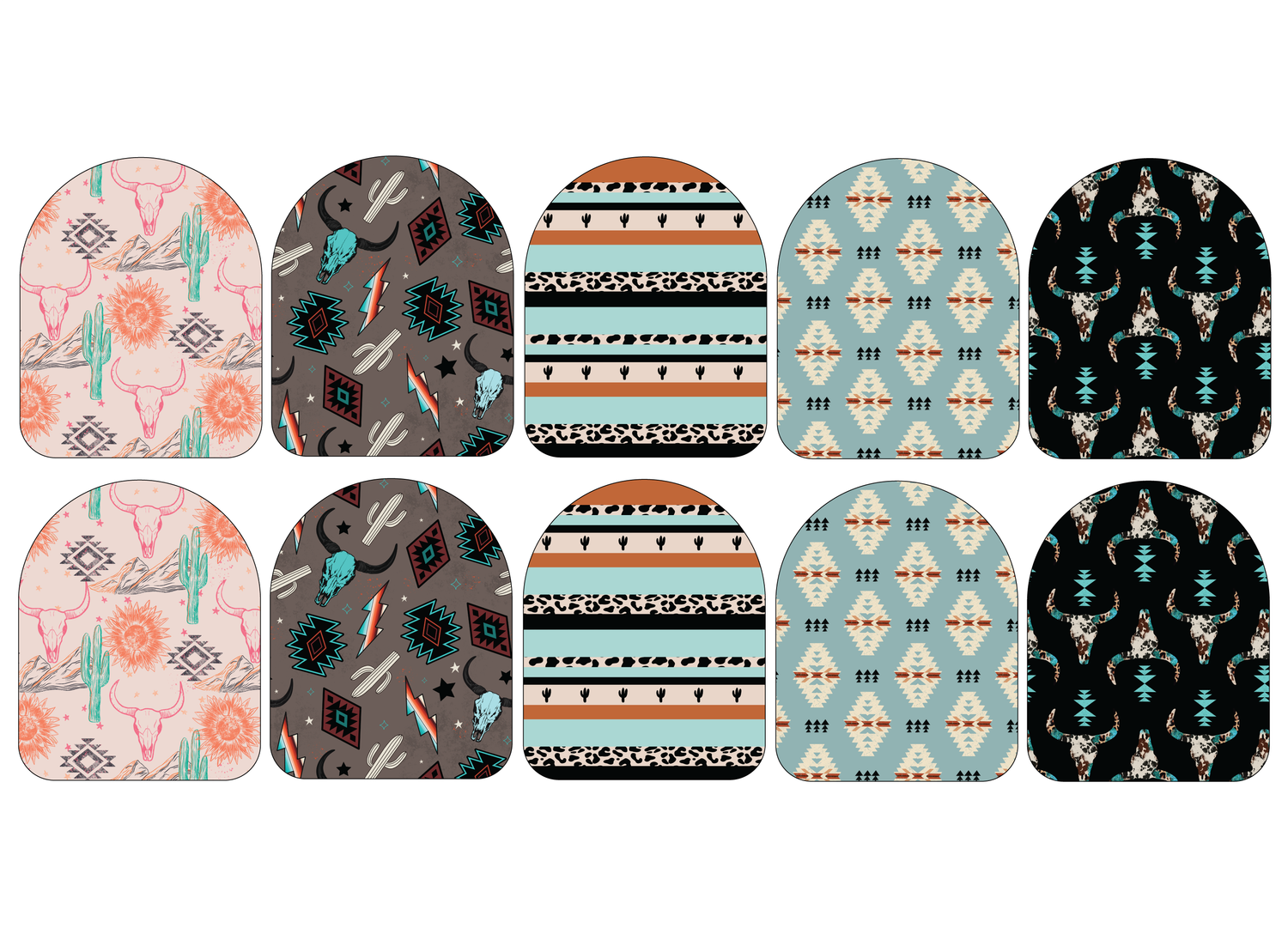Fabric Stickers for Omnipod (10-Pack) Punchy Western
