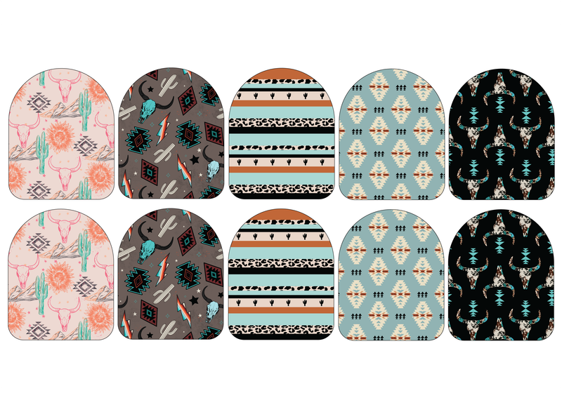 Fabric Stickers for Omnipod (10-Pack) Punchy Western