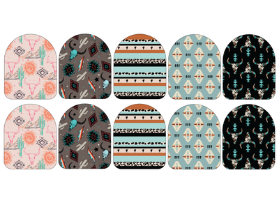 Fabric Stickers for Omnipod (10-Pack) Punchy Western