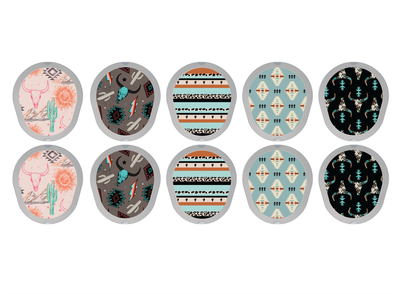 Dexcom G7 Transmitter Stickers (10-Count) Punchy Western