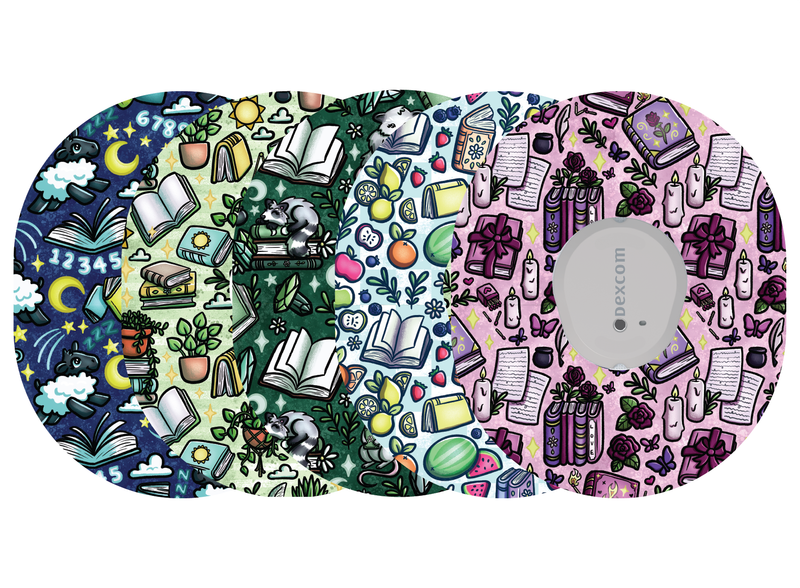 Glucomart Dexcom G7 Adhesive Patches (5-Pack) Book Lovers