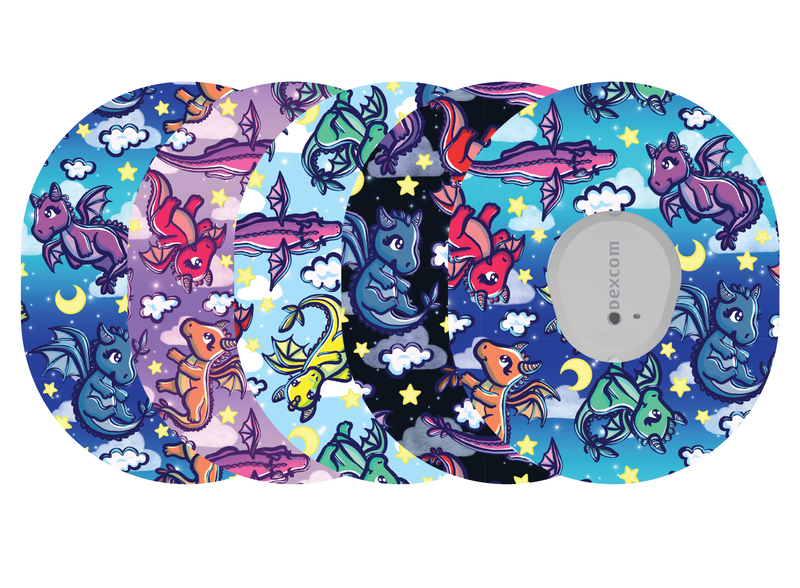 Glucomart Dexcom G7 Adhesive Patches (5-Pack) Dragons
