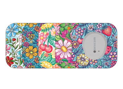 ​Glucomart Mini Dexcom G7 Adhesive Patches with Grip Bumper - Summer Floral