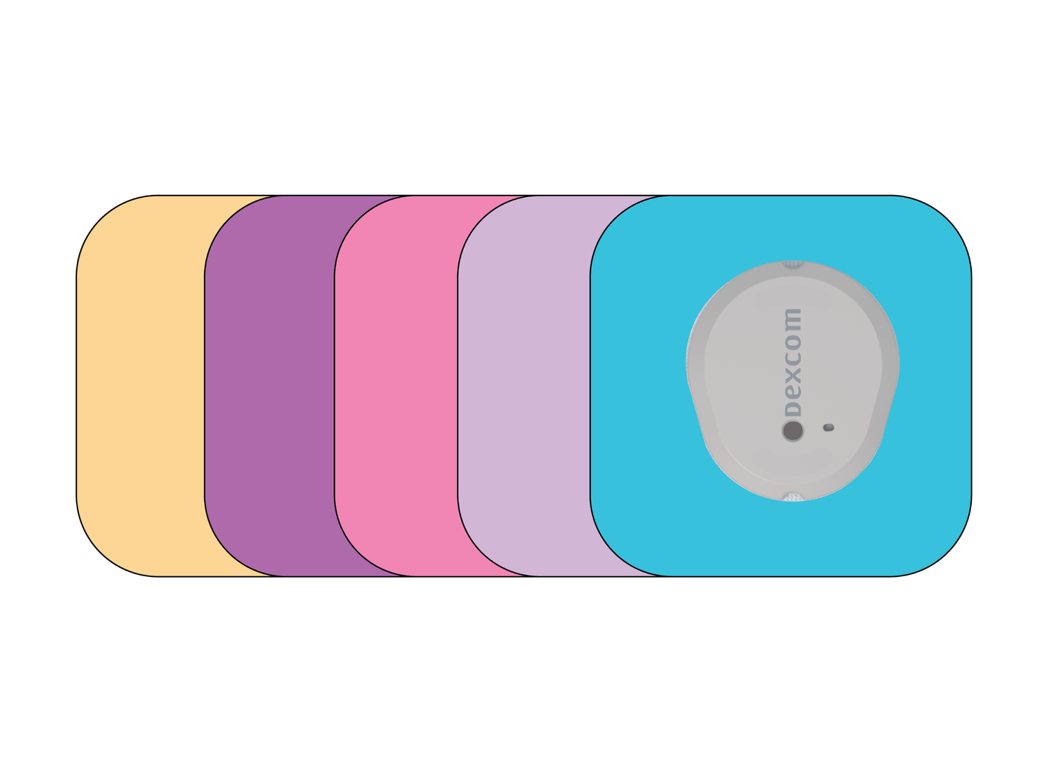 ​Glucomart Mini Dexcom G7 Adhesive Patches with Grip Bumper - Smoothie